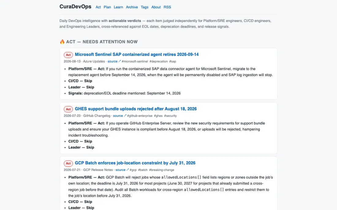 CuraDevOps daily intelligence feed