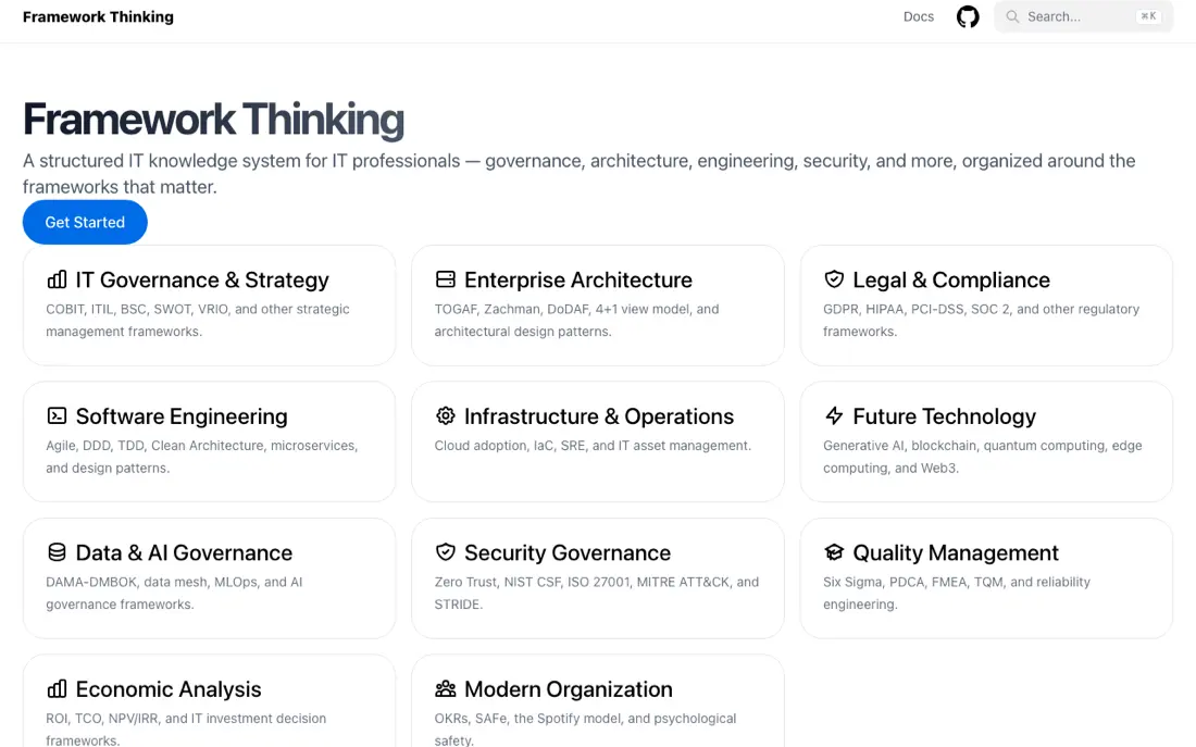 Framework Thinking knowledge base