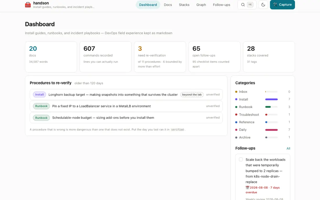 Handson DevOps runbook archive